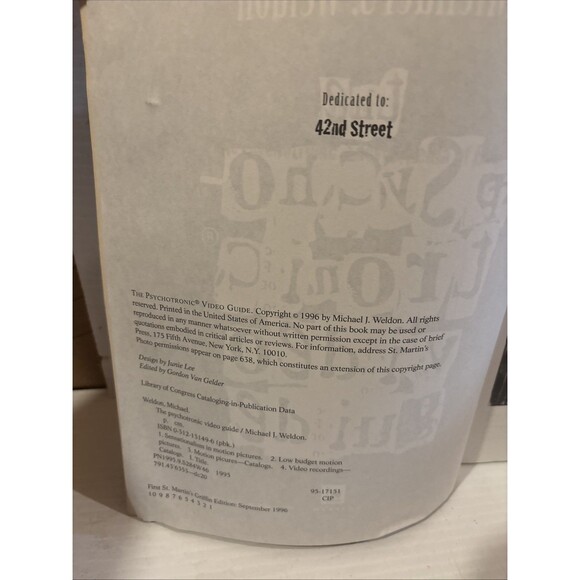 Psychotronic Video Guide • AUTOGRAPHED • by Michael J. Weldon (1996 Paperback) - Picture 5 of 5